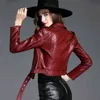 Women Pu Leather Jacket Fashion Zipper Punk Style Moto&Biker Short Faux Jackets Coat Plus Size XXL Outwear 210430