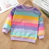 Clothing Sets Children Spring Autumn Toddler Girl Clothes Rainbow Sweater Pants 2PCS Outfit Kids Sport Suit For Girls