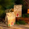 파티 호의 집 그래픽 크리스마스 사탕 상자 크래프트 종이 포장 상자 크리스마스 선물 24 세트 t2i52688
