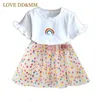 Love DDMM Girls Sets Verano Linda Flor Algodón Manga corta Camisetas Faldas Traje para niños Ropa Trajes Traje 210715