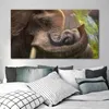 Elefante Madre e Sole Poster Pittura su tela Immagini di arte della parete per soggiorno Stampe di animali Decorazioni per la casa Decorazioni per interni208T