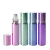 2021 10ml 1/3OZ Glass Perfume Empty Roller Bottle With Gold Lid Electroplated Roll On Bottles For Essential Oils Deodorant Containers