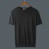 メンズTシャツファッション夏の男性Tシャツニット半袖セーターソリッドカラープルオーバーTシャツカジュアルティーD224
