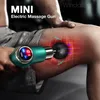 Pistola per massaggio Mini LCD 32 velocità Touch Screen Massaggiatore muscolare a percussione dei tessuti profondi Fasciale per alleviare il dolore del corpo 230824