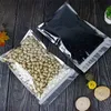 Bolsa de papel de aluminio con cremallera que se puede volver a cerrar Bolsas de plástico para almacenamiento de alimentos Bolsa vacía con cierre automático Embalaje de 18 tamaños