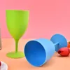 Mugs 6pcs/set Disposable Frosted Plastic Wine Glasses Cocktail Champagne Goblet For Bar Party