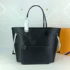 Fashion Lady's stora shoppingväska en-axel handväska läder med check dubbelsidig248n