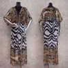 Sexig bohemisk tryckt lång kimono cardigan chiffon blus sommarstrandkläder kläder plus size kvinnor skjortor topp kvinnlig n912 210326