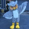 Halloween Long Furry Gray Owl Mascot Costume High Quality Customize Cartoon Anime theme character Unisex Adults Outfit Christmas Carnival fancy dress