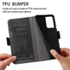 Samsung iPhone Card Card Wallet Flip Holster Fall Protection Cover Leather Anti-Slip Surface Flip Bucklet Foldable Bracket 6色の電話ケース