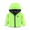 MudkingDom Autumn Spring Girls Boys Hooded Fleece Jacket Windbreaker Zip Up Rendier Bovenkleding Voor Kinderkleding Kinderjas 211204