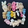 10 sztuk Losowe Style3.5 / 4 / 4.5 / 6/8 CM Miękkie Pluszowe Bunny Bear Mini Joint Królik Niedźwiedź Wisiorek Do Breloczek Bukiet Bukiet Toy Doll Y211119