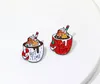 Christmas Coffee Cup Car Tree Enamel Pin Hot Time Brooch Denim Jeans Shirt Bag Red Green Jewelry Gift for Friends Kids