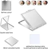 Metal Sublimation Makeup Mirror Foldable Double Faces Cosmetic Mirrors Outdoor Portable Pocket Mirro r Valentine Day Gift