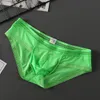 Underpants Men Sexy Elastic U-Bulge Cup Briefs Ice Silk Breathable Seamless Underwear Low Wais Stretchy181F