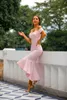 2022 Sheath Sexy Evening Dresses Off Shoulder Zipper Tea Length Satin None Runway Fashion Formal Prom Party Dress