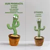 Dockor Cactus Plush Toy Electric Singing 120 låtar dansar och vridning Lysande inspelning Att lära sig att tala födelsedagsgåvor Kreativa ornament