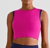 Outdoor Sports Vest Type Female Nude Yoga Bra Tank Tops Suit with Breast Pad High Collar Contrast Color Fitness Shirt Gym Clothes Blouse