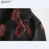 Zevity Kobiety Vintage Kwiat Druku Sashes Smock Bluzyki Biurowe Panie Odwróć Kołnierz Kimono Koszulki Chic Blusas Topy LS7412 210603