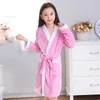 Barn Badrockar Vinterflickor Nattklänningar Solid Baby Boy Flannel Robe Kläder Barn Badrock för Girls Sleepwear Robe 210901