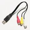 USB 2.0 Um macho para 3 RCA feminino vídeo AV adaptador AV Cabo cabo 25cm / 2pcs