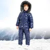 Barn vinterkläder set baby pojke flicka skidåkning barn parka päls baby snöar jacka för tjejer barnkläder 1-4 år h0909