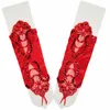 Sequined Lace Women Female Short Half Fingerless Satin Seam Beads Gloves Fashion Sexy Lady Retro Driving Glove