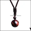 Ciondoli Gioielli Collane con ciondolo Collana rotonda in pietra lucida per unisex, Cristalli curativi Perline Chakra della benedizione fortunata Donne e uomini Dr