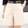 Pantaloncini da donna casual estivi moda coreana allentata gamba larga donna tasche solide vita alta Feminino 7413 210512