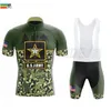 Conjuntos de Corrida Ciclismo Jersey Set Homens Bicicleta de Bicicleta De Manga Curta Verão Camuflagem Commando EXÉRCITO EXÉRCITO Moda Bicicleta Uniforme MTB Passeio Vestuário