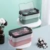 Plastic Double-layer Bento Lunch Box School Kids Office Worker Microwae Heating Lunch Container Food Storage Kitchen Accessories 210925
