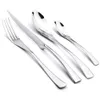 24 Pcs Brillant Noir Vaisselle Couverts En Acier Inoxydable Sharp Steak Dîner Couteaux Fourchettes Cuillères Vaisselle Argenterie Ensemble 210318