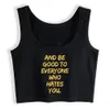 Crop Top Female DO ALL THINGS WITH LOVE Humor Black Cotton Tank Top Women X0507