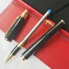 Qualité classique en métal mat baril roller stylo à bille doré argent clip avec numéro de série écriture lisse luxe papeterie cadeau Ref298P