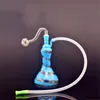 Pipe à eau en verre portable Bongs matrice en ligne perc Dab Rig mini tabac tuyaux à main barboteur narguilés avec tuyau et tuyau de brûleur à mazout en verre mâle
