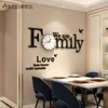 Familie DIY Wanduhr Modernes Design Home Decor 3D Spiegel Aufkleber Große Dekorative Uhren Wohnzimmer Quarzuhr 210724