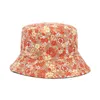 Bebê crianças cubetas chapéu capacete flower impresso borda atraente chapéus infantil moda topee adorável menino menina pescador praia sol tampão cgy155