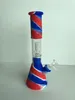 Narghilè in 10 colori Bong in silicone Tubi per acqua portatili Bong con bicchiere rimovibile per fumo con ciotola di vetro