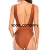 2021 Vintage One Piece Baddräkt Kvinnor Bälte Swimwear Summer Beach Wear Classic Bantning Baddräkt Baklösa Bodysuit