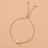 Fashion Girls Gold Color 26 A-Z Brev Namn Hjärta Armband Bangle Initial Alfabet Charms Box Chain Armband för Kvinnor Gåvor X0706