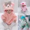 Bebek Bebek Kostüm Romper Kış Doğan Onesie Giysileri Ropa Bebe Yumuşak Yeşil Kedi Ayı Sevimli Flanel Toddler Kıyafet 0-3Y 211011