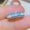 Cluster Rings The Natural Opal Ring 925 Silver Ladies Is Luxurious And Fashionable, You Deserve It