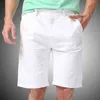 Män Shorts Rak knä längd Zipper Shorts Plus Storlek 2017 Brand Fashion Casual Bermuda Masculina Vit Svart Grön Röd Y1030 H1210