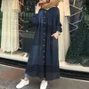 Etniska kläder muslimska hijab klänning kvinnor vintage långärmad marocain kaftan maxi 2022 höst tryckt vestidos kvinnlig lös mantel plus storlek