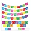 Partijdecoratie 5 Packs Mexicaanse banners, grote plastic papel Picado Banner, Fiesta Decoraties, met 12 verschillende ontwerpen Patronen 4596 Q2