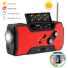 Radio Nöd 2000mah-Solar Hand Crank Portable AM ​​/ FM / NOAA Väder med Läslampa Mobiltelefon Laddare