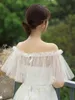 Wraps & Jackets Off Shoulder Wedding Bolero White Ivory Tulle Bride Shawl Ruched Elastic Women Shrug Elegant Accessories