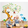 Wall Stickers Large Cartoon Animal Tree Boy Girl Kids Room Decor Aesthetic Living Bedroom Home Decoration Wallstickers Art