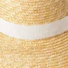 Women Summer Big Floppy Hat Wheat Straw with Black White Ribbon Lace Tie 15cm Wide Brim Sun UV Protection Beach Cap 2106113520652