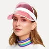 ユニセックスサマーサンハット透明な空のトッププラスチックPVCサンシェードハット。 VISOR .CAPS .BICYCLE .SUN WIDE BRIM HATS DELM22